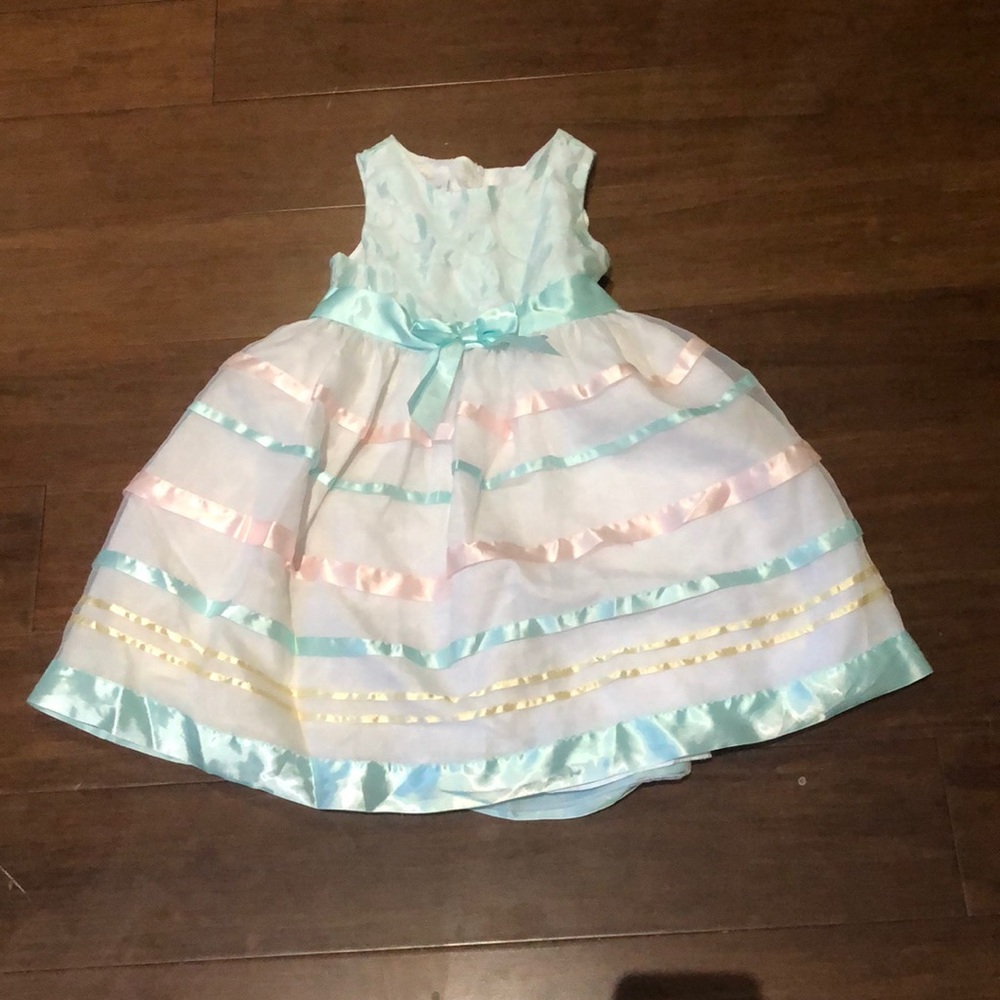 Blue, white, and pink striped Bonnie jean dress